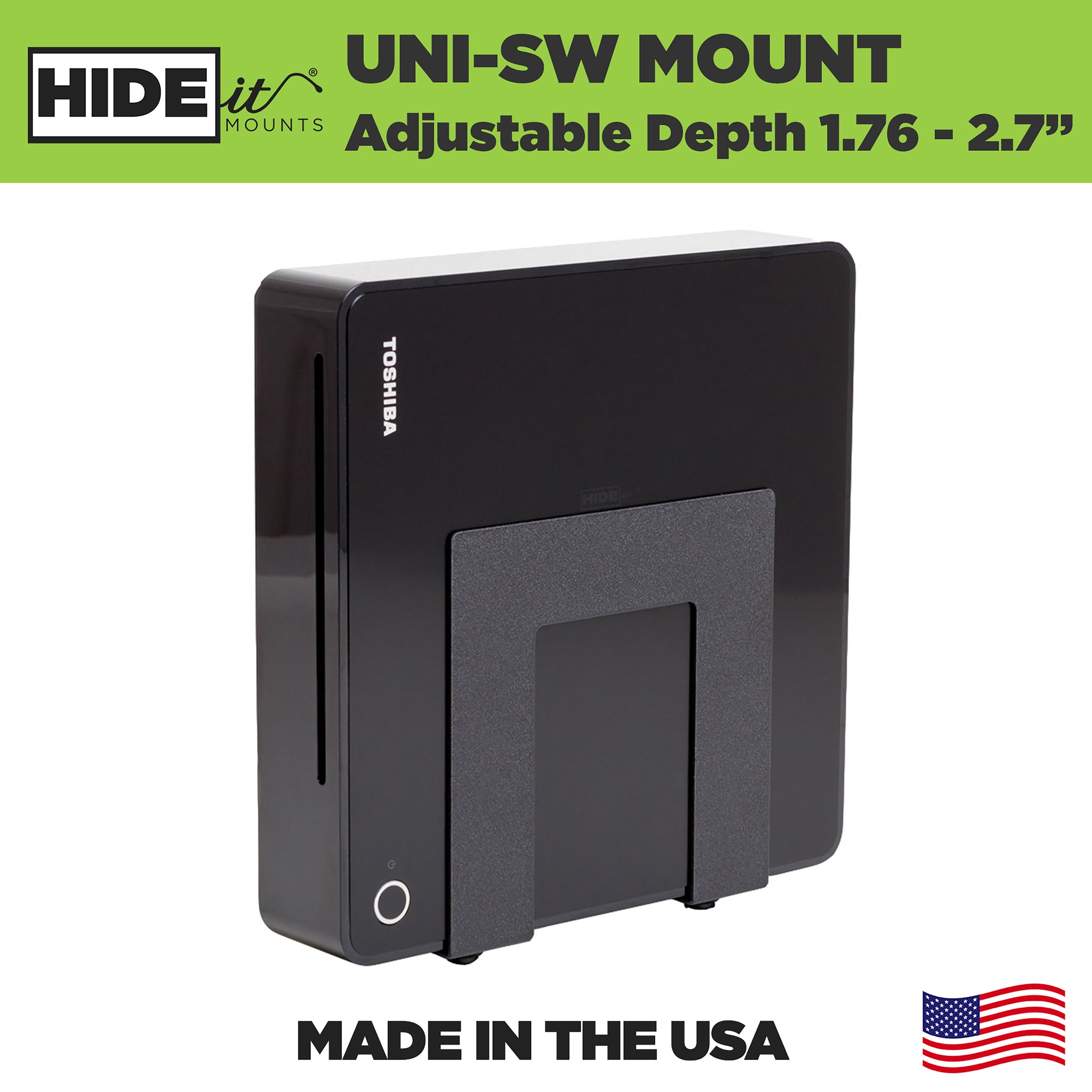 Small+Wide Cable Box Mount | SmallWide HIDEit Mount for TV Boxes