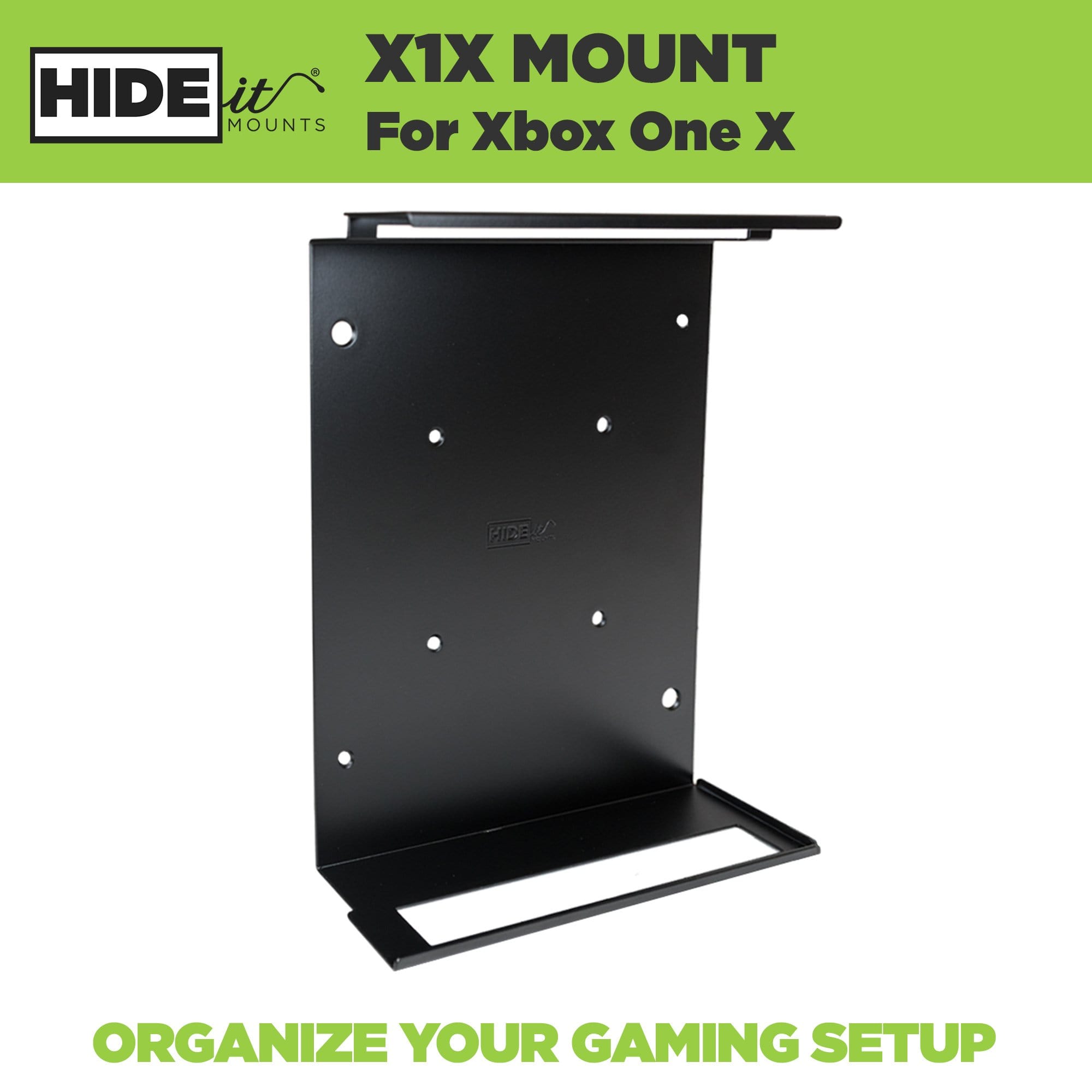 HIDEit mount for xbox one x made with countersunk holes for flush and easy installation.