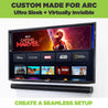 Sleek and virtually invisible HIDEit Arc Wall Mount and Sonos soundbar wall mounted under a TV. 