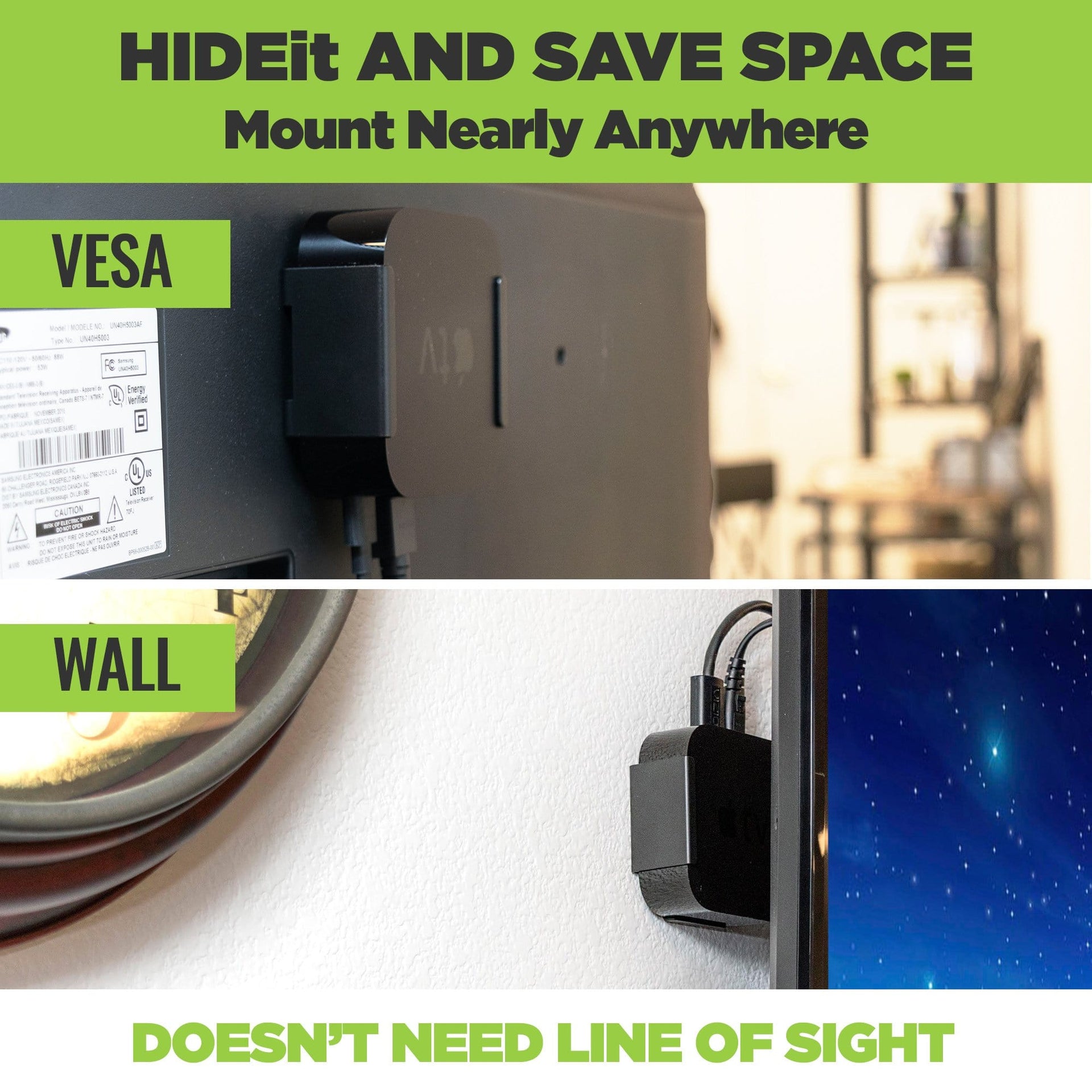 Technology Wall Mounts HIDE your bulky devices! Easy Install. HIDEit Mounts
