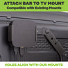 The holes on the HIDEit Uni-VESA Bar align with other HIDEit Mounts. Easily attached the bar to your TV Mount.