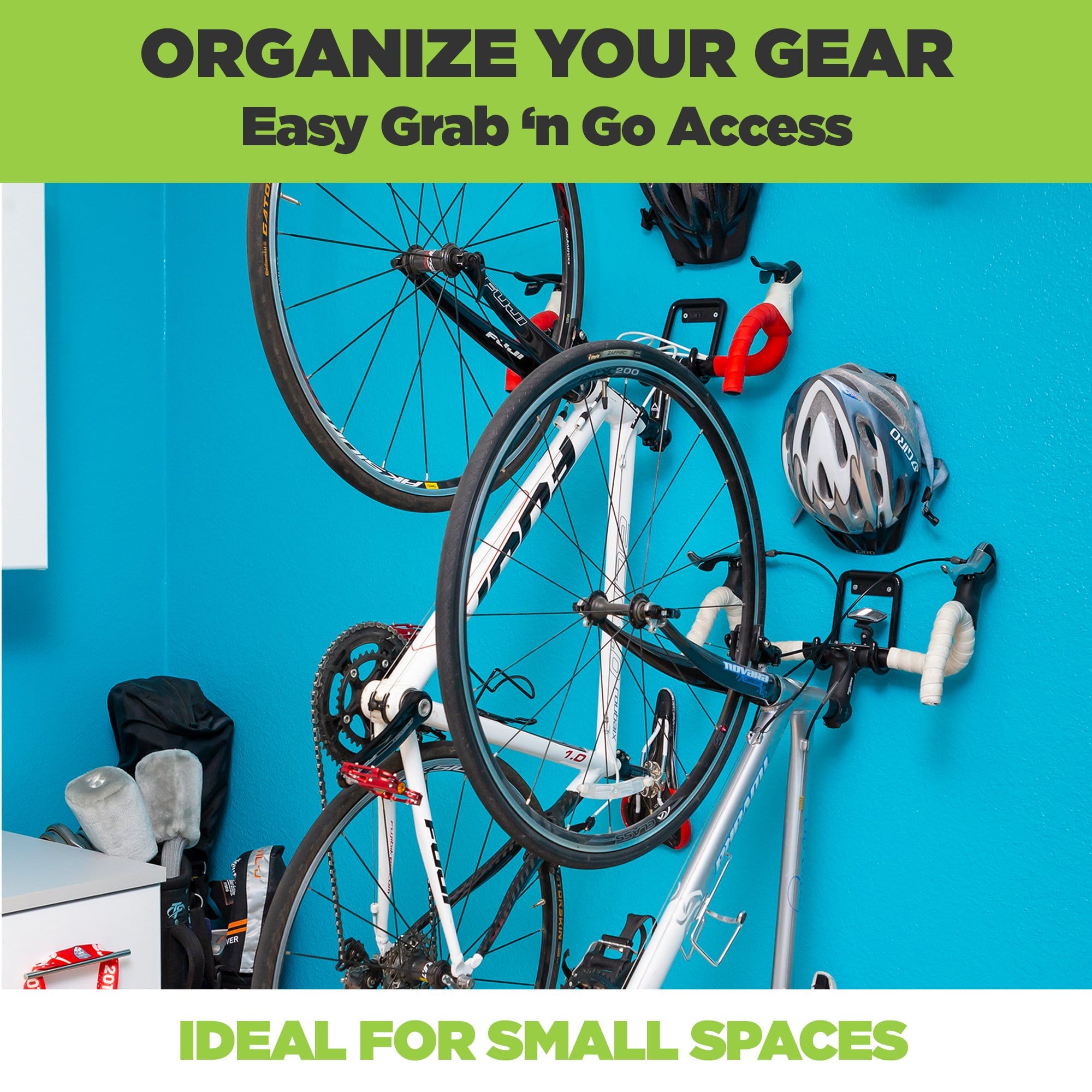 bike wall mount with helmet storage HIDEit VBike