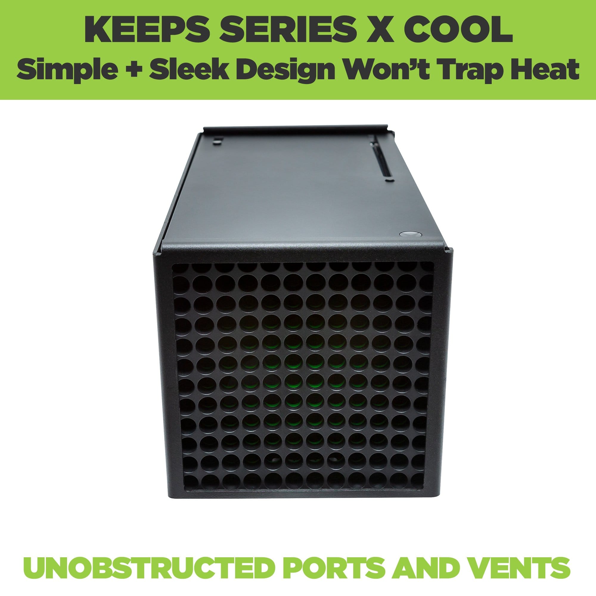 The new HIDEit Series X Wall Mount won't block any ports or vents, ensuring your Xbox Series X stays cool.