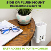With the HIDEit xFi Gateway Mount you can mount your Xfinity router on the side or front of the device.