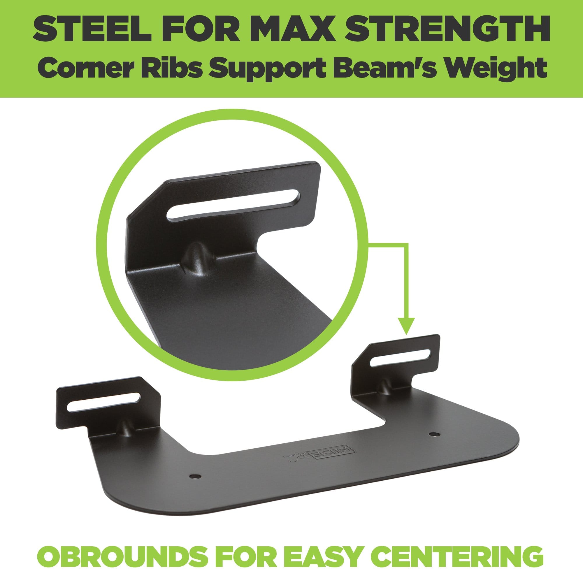 Sonos Beam bracket is made from steel and obrounds allow for easy centering under the TV.