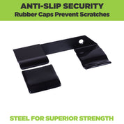 Rubber caps are included with the horizontal bat holder to prevent damage and scratching.