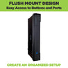 Flush mount design of the HIDEit Large Wall Mount keeps cable boxes hidden and out of sight.