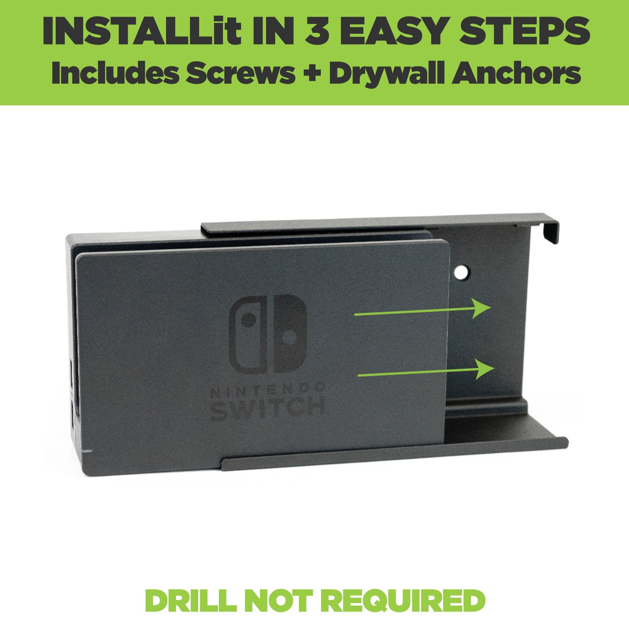 Easy to install Nintendo Switch wall bracket made by HIDEit Mounts.