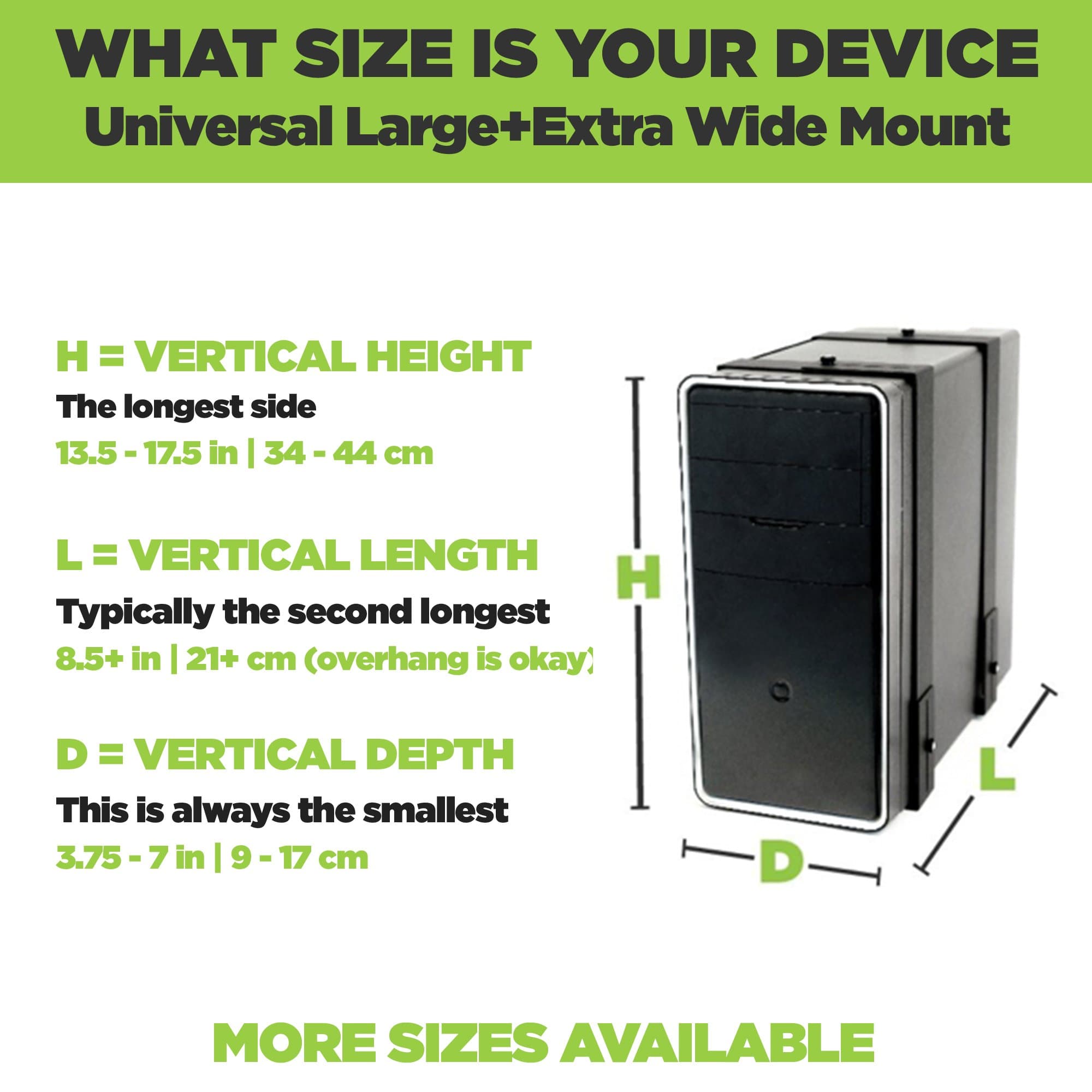 Computer Cpu Size In Inches Large+XtraWide Computer Wall Mount | LargeXtraWide HIDEit Mount for PC ...