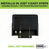 HIDEit XiD-P wall mount is easily installed, drill not required.