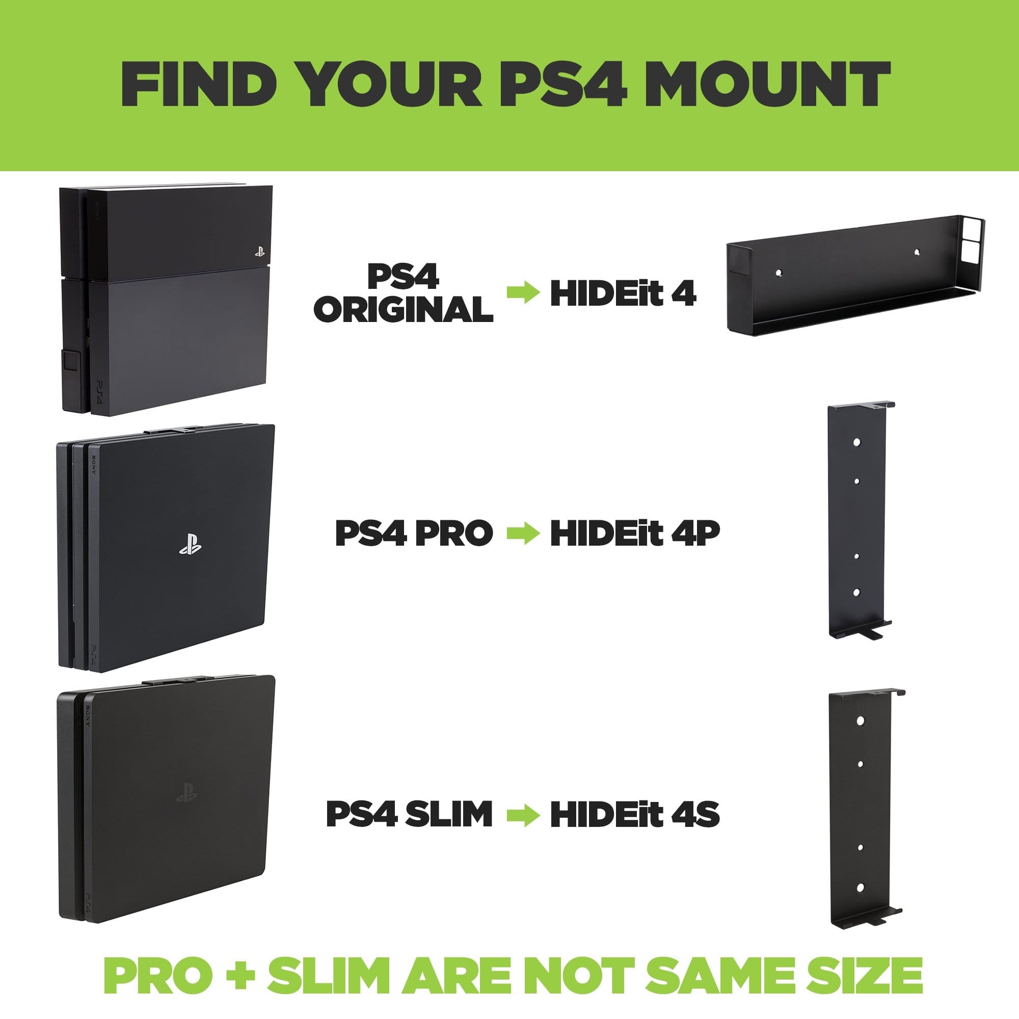 PS4 Wall Mount | HIDEit Mount for PlayStation 4 Original Game
