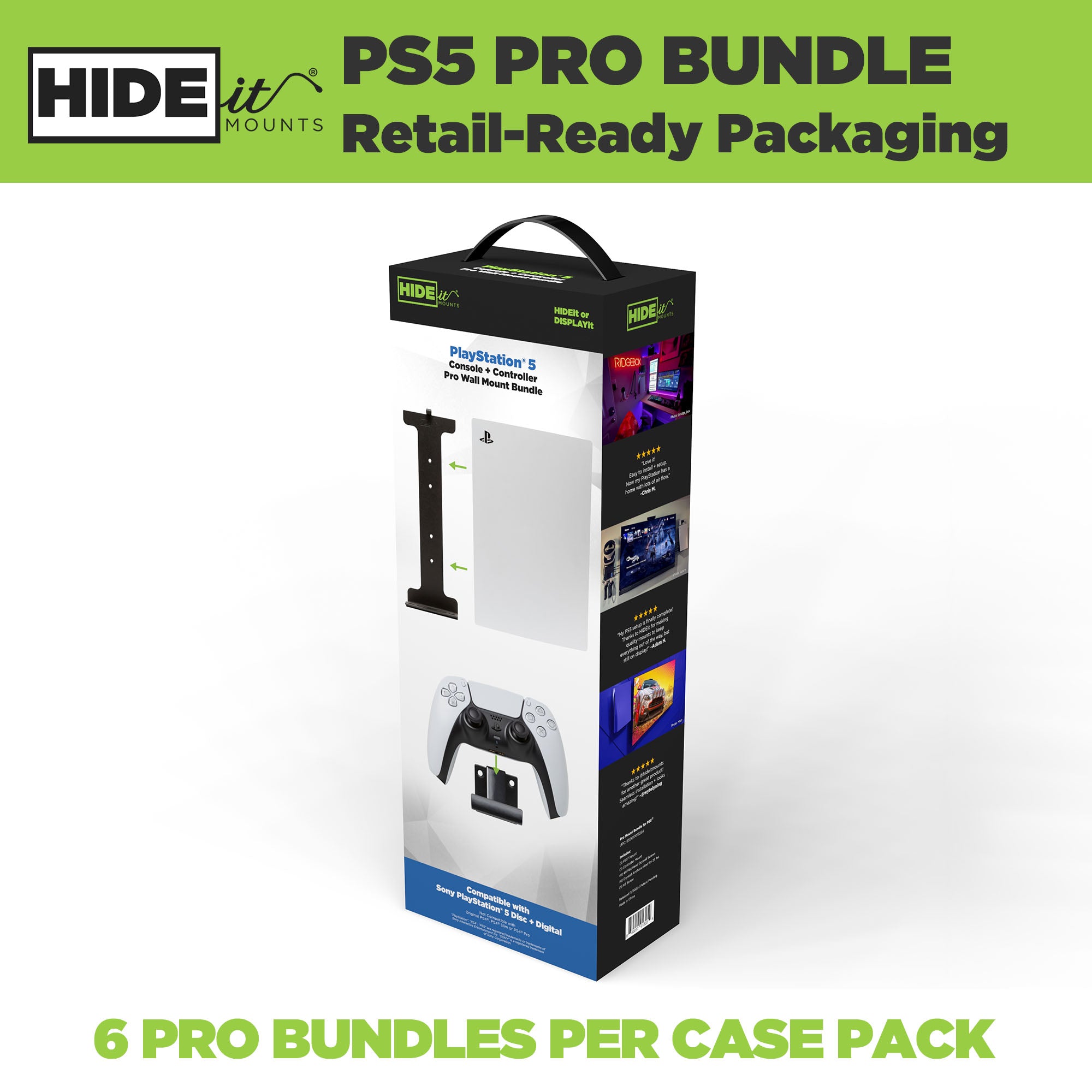 W - HIDEit PS5 Retail Packaging | PS5 Mounts in Retail Packaging
