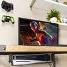 HIDEit Mounts Uni-LXW PS5 under-desk mount with two controller mounts and screen image of Spider-Man: Miles Morales