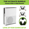 The ultimate Xbox One S Wall Mount Bundle. Comes with HIDEit X1S Wall Mount, 2 Xbox Controller Mounts and 1 headset wall mount.