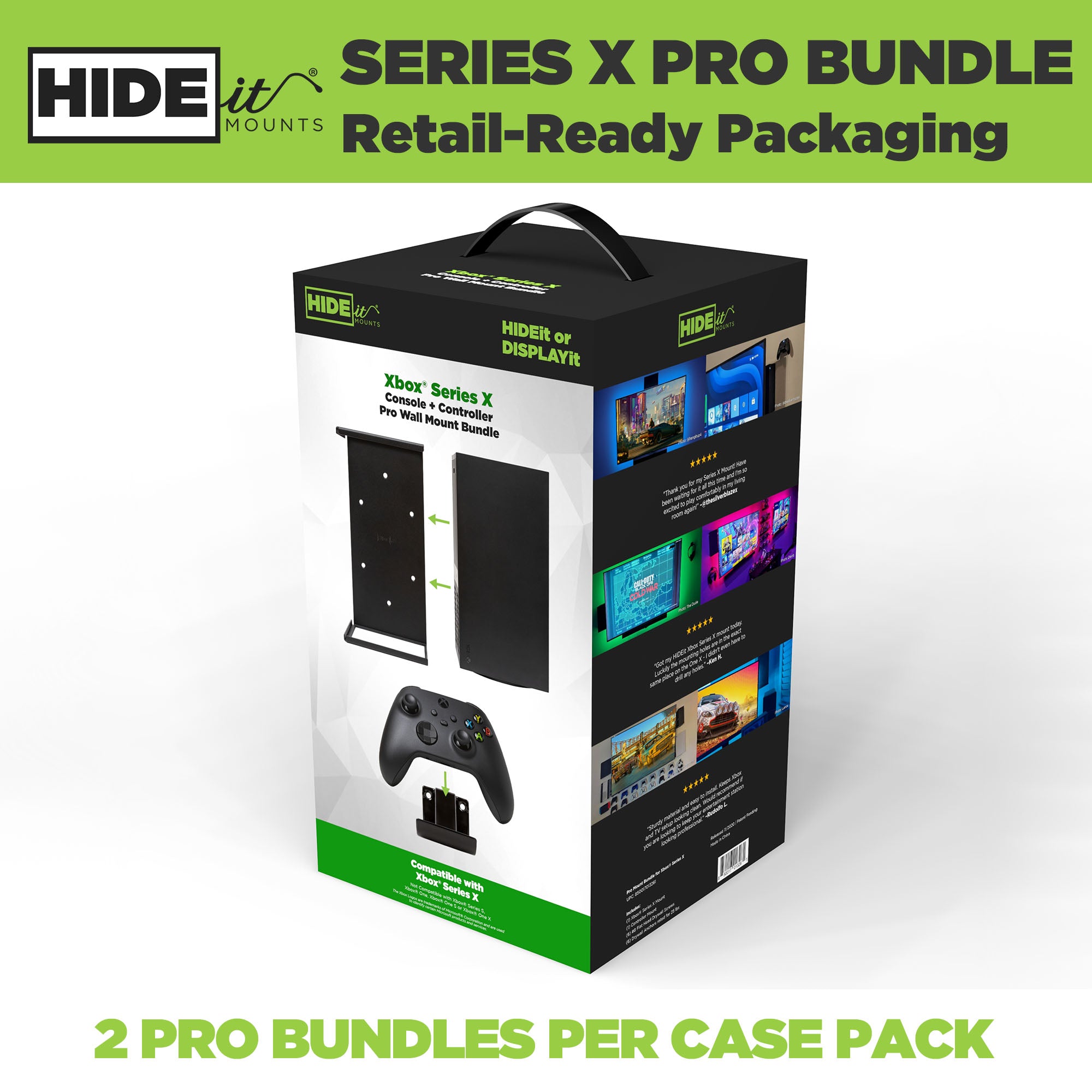 W - HIDEit Xbox Series X Retail Packaging | Xbox Series X Mounts in Retail Packaging