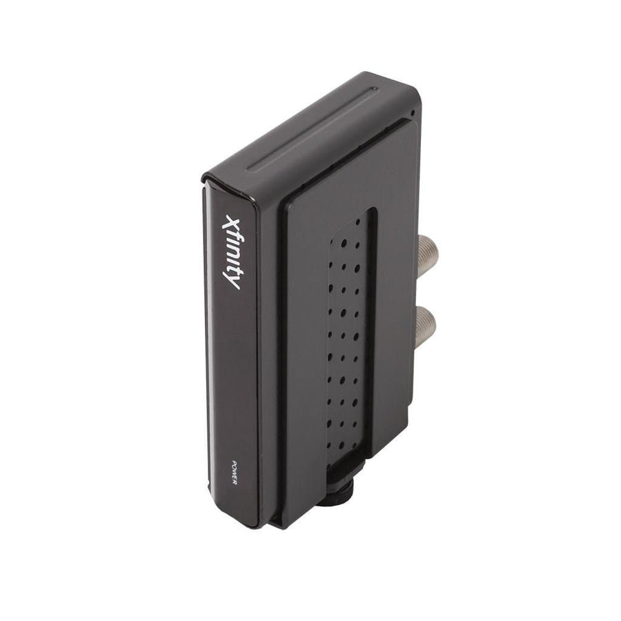 Xfinity client box mounted in HIDEit extra small adjustable component mount.